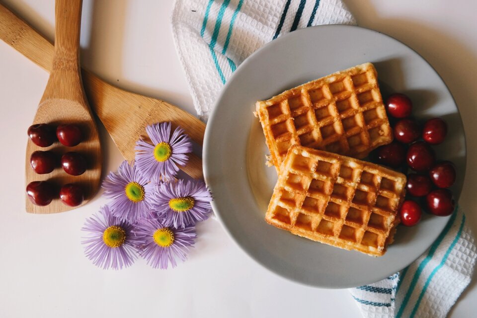 Food purple daisies table