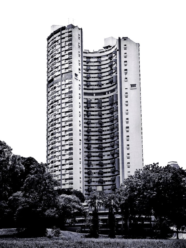 Singapore, Pearl bank apartment, Black white photo