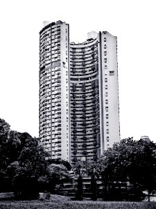 Singapore, Pearl bank apartment, Black white photo