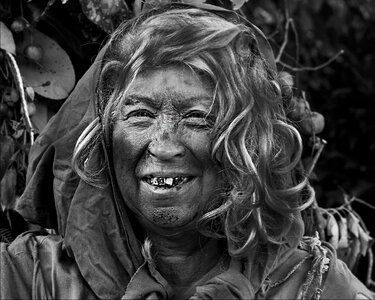 Old beautiful elderly woman smile
