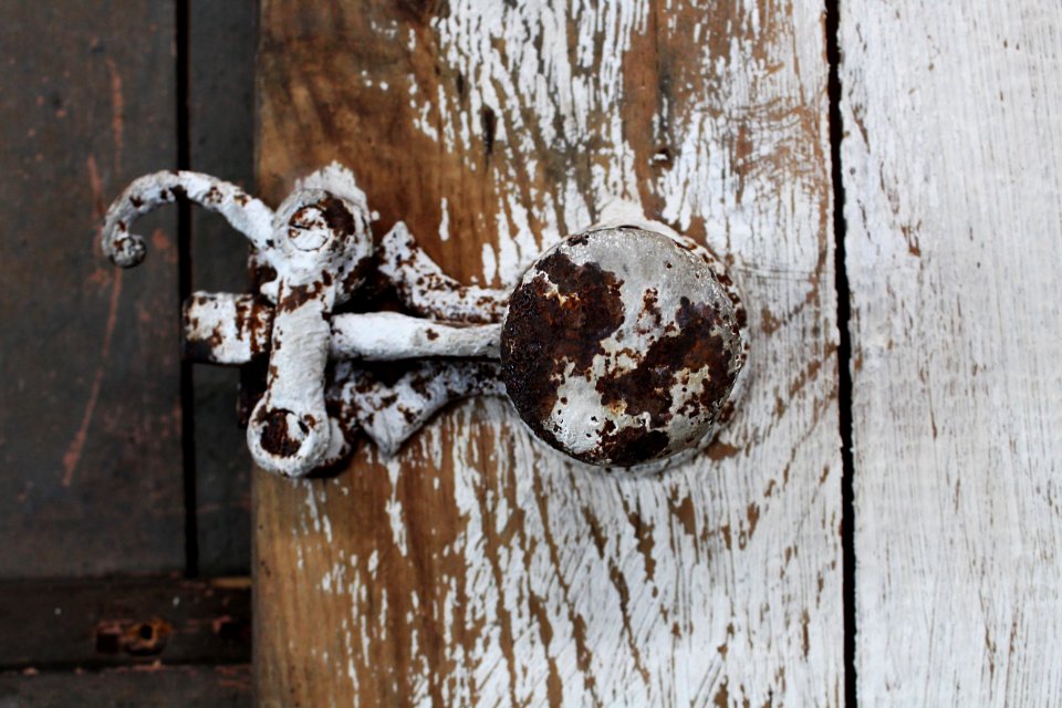 Vintage, White, Rust