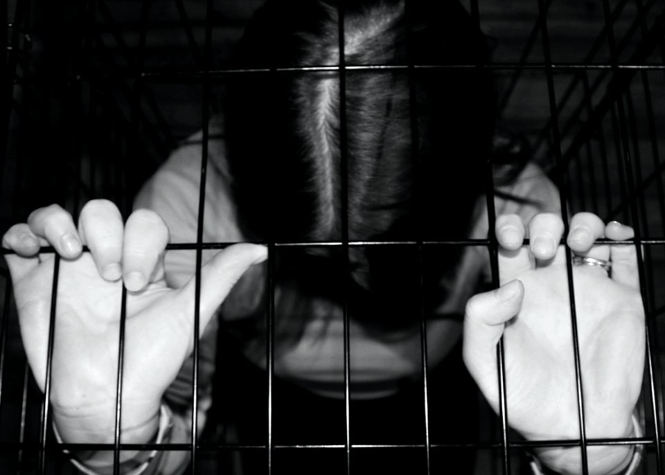 Girl, Black  white, Abstract