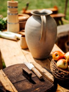 gray clay jar photo