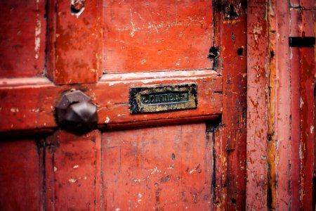 red wooden door photo