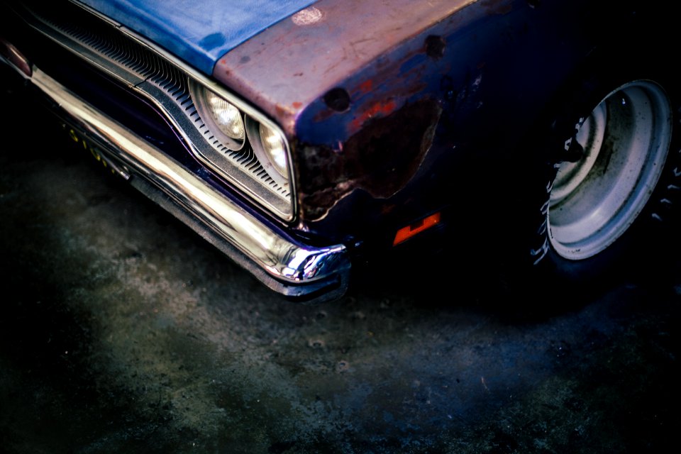 close shot of vehicle headlight