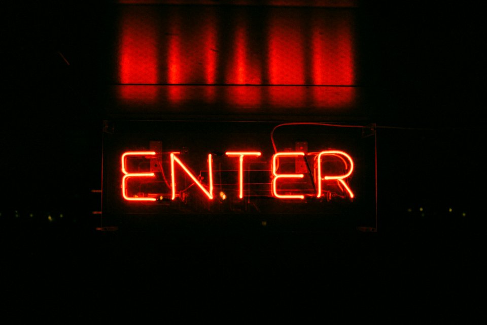 red Enter neon signage photo