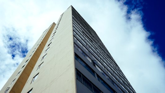 low angle photo of beige building