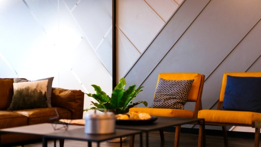 empty chair in front of table photo