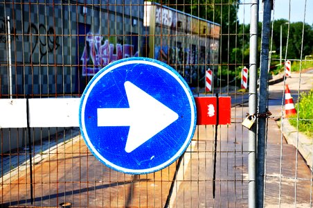 One way traffic dutch traffic sign photo