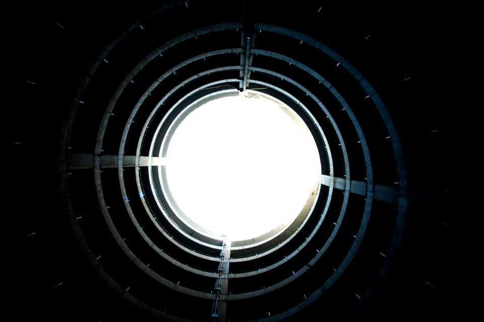 low-angle photography of tunnel