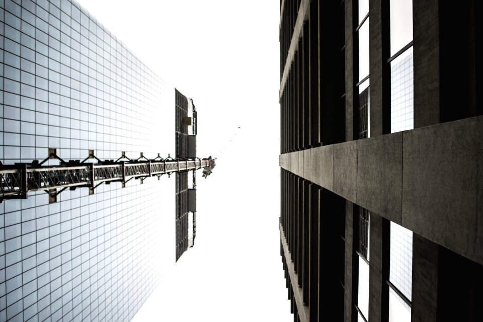 black glass building