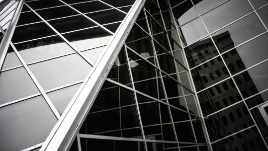 close-up photography of glass curtain building photo