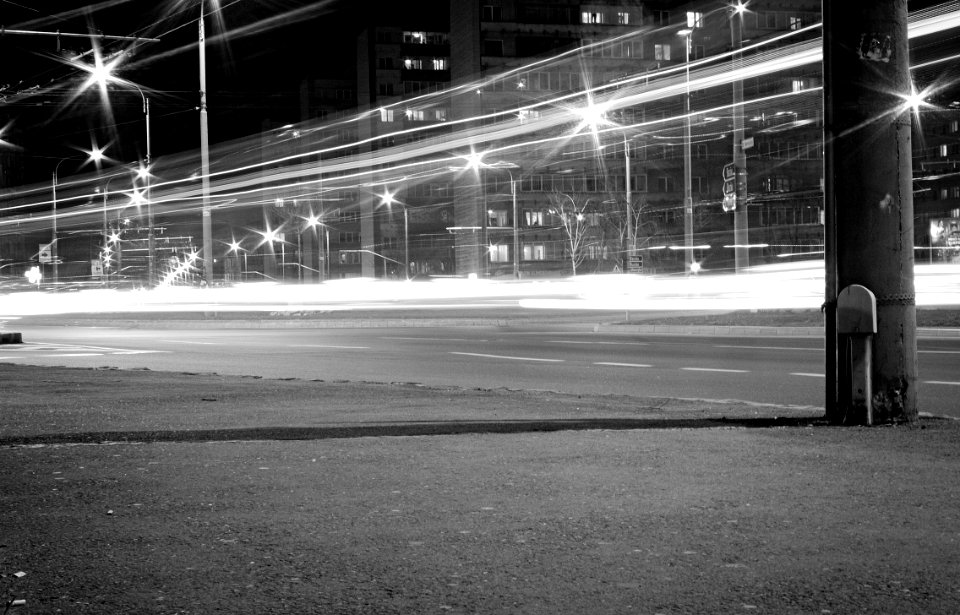 grayscale photo of a road