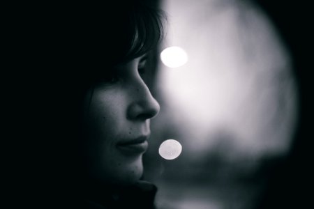 grayscale photo of a girl