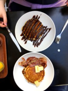 Chocolate covered pancakes.