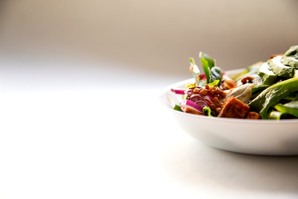 vegetable dish in white ceramic bowl
