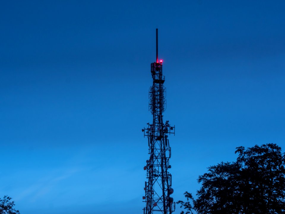 satellite tower during nighttime