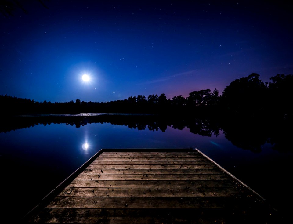 brown wooden ocean dock near body of water photo