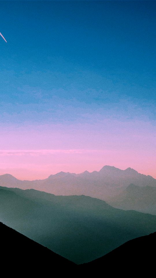 aerial view of foggy mountains