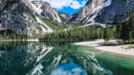 landscape photography of lake and mountain photo