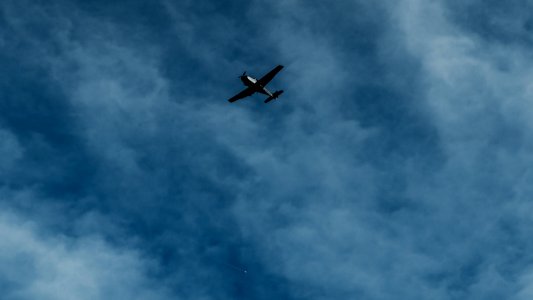 silhouette of airplane flying at daytime photo