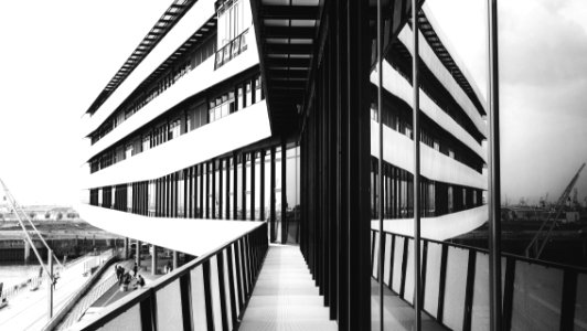 grayscale photo of buildings