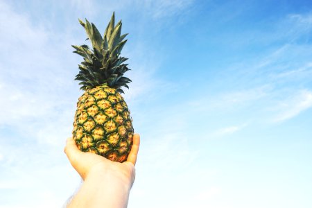 person holding pineapple fruit photo