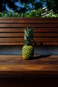 pineapple fruit on bench photo