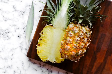 sliced in half pineapple photo