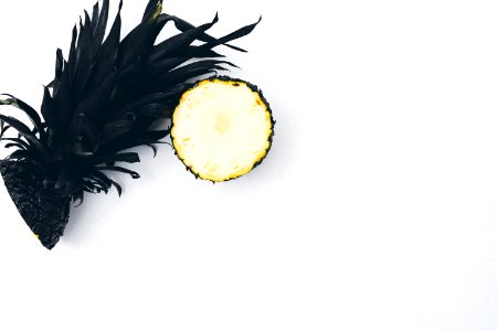 selective color of slice pineapple