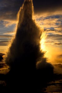 Icel, Geysir, Sunset