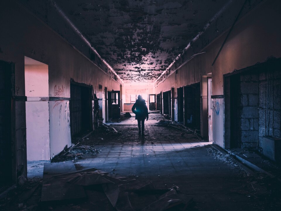 Deserted broken messy
