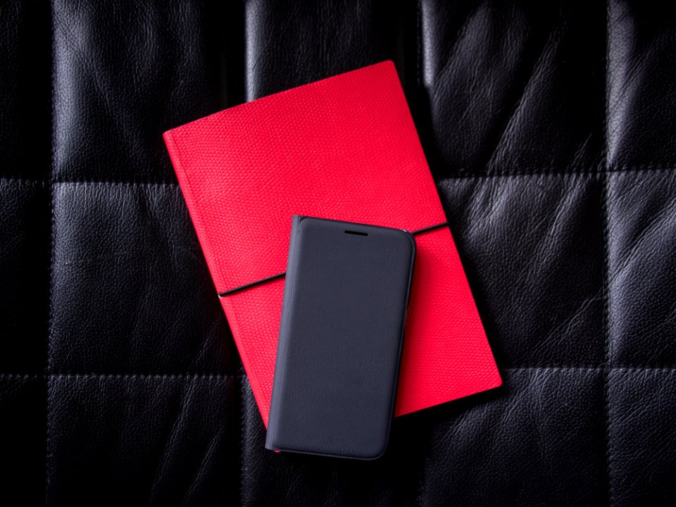 gray leather phone case