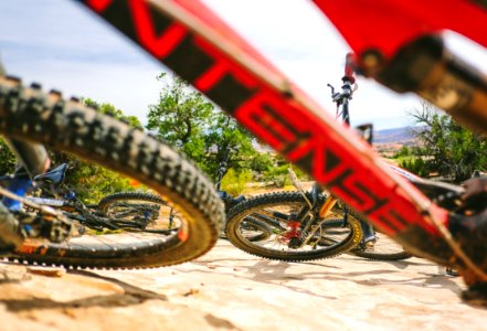 red and black bicycle