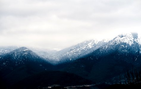 snow cap mountain under cloudy sky at daytime photo