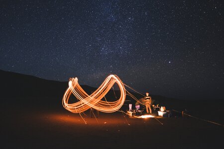 Fire swirls light