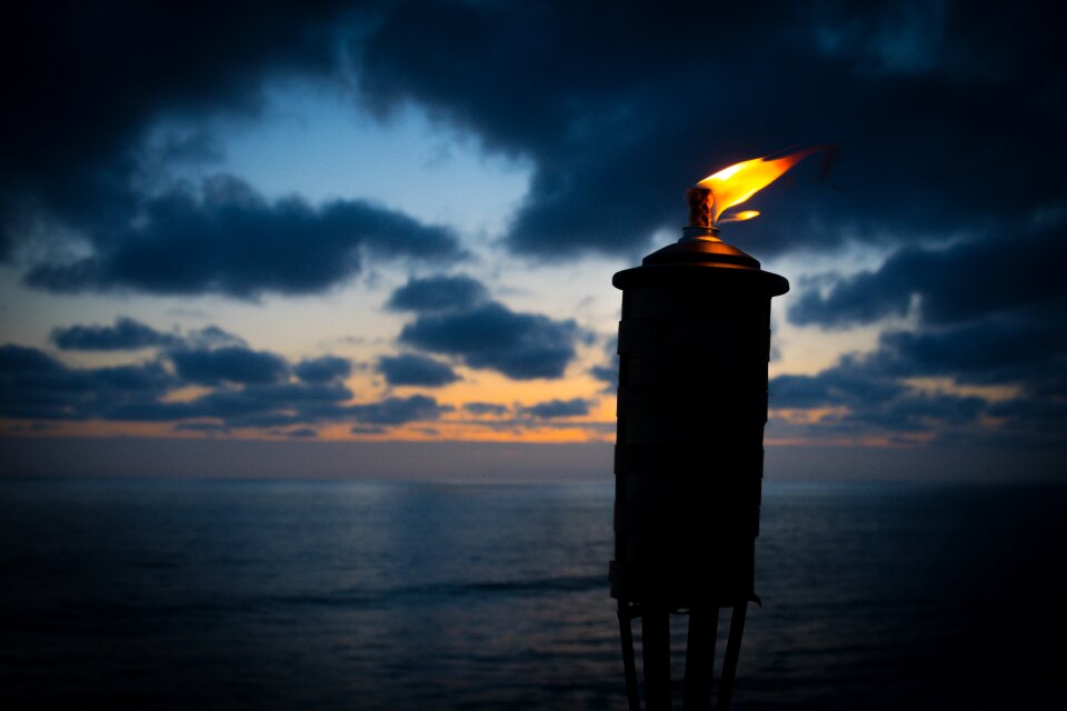 Fire ocean outdoors