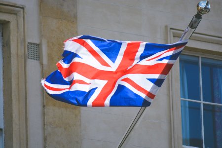 raised United Kingdom flag photo