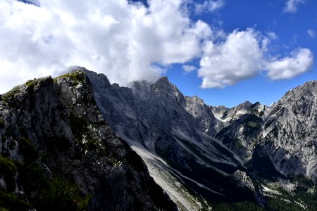 mountain alps with snow photo