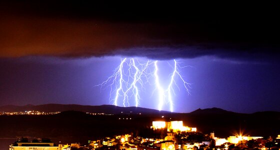 Rain thunder lightning storm photo