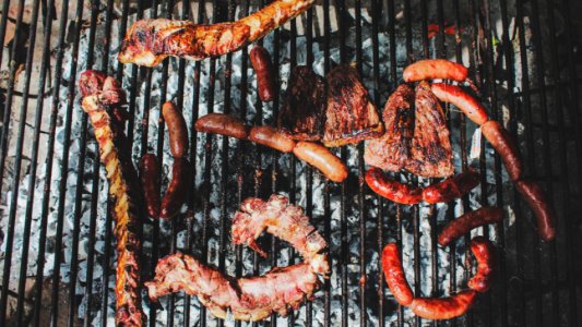 aerial photo of grill foods photo