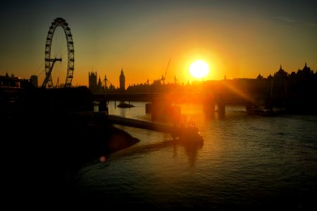 Waterloo bridge, London, Sunset
