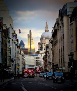 London, Sunset, Fleet street photo