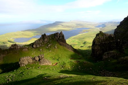 landscape photography of green mountains