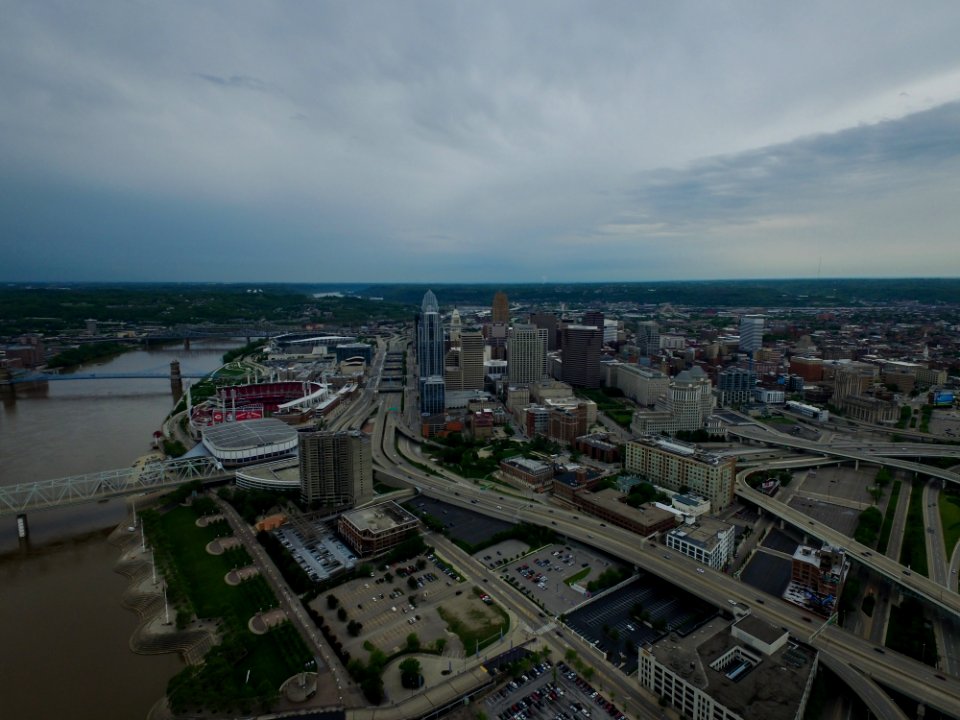 cityscape under white sky