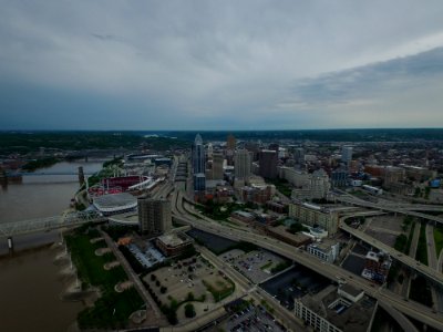 cityscape under white sky