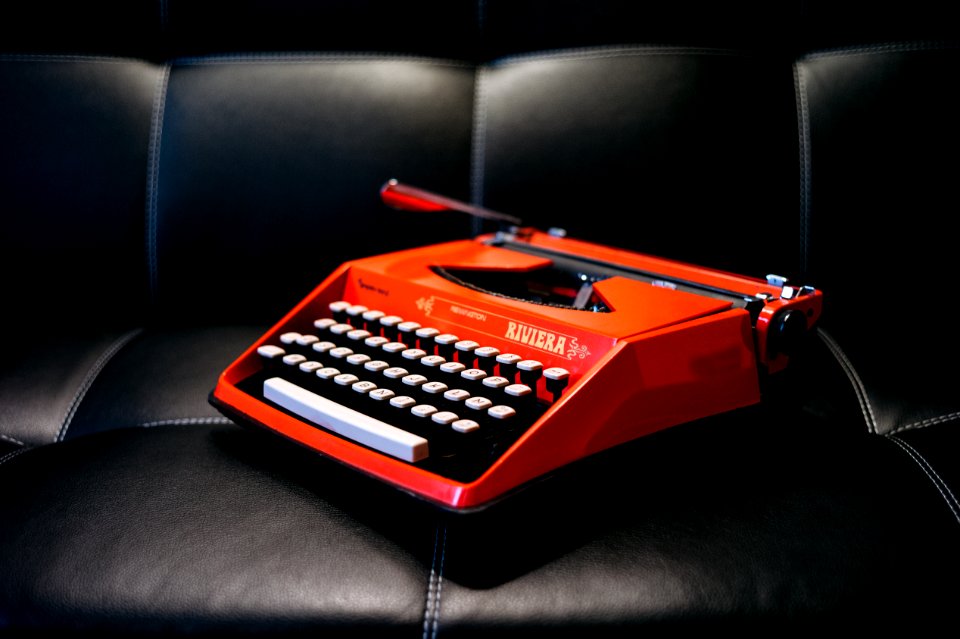 orange electric typewriter