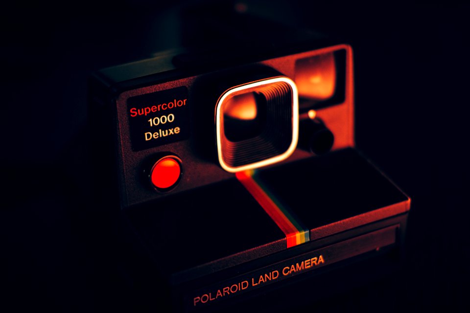 black Polaroid land camera