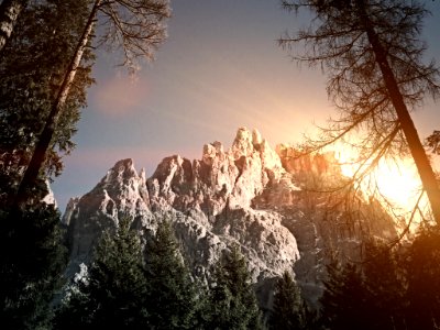 worm's eye view photography of grey mountain