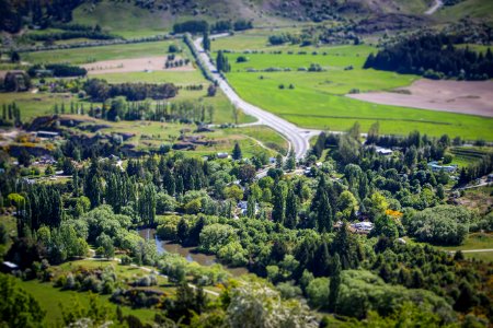 River, Town, Road photo